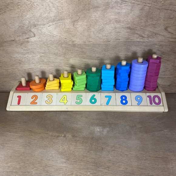 Melissa & Doug Toys Melissa Doug Classic Toy Wooden Counting Shape Stacker Ages 2 Poshmark
